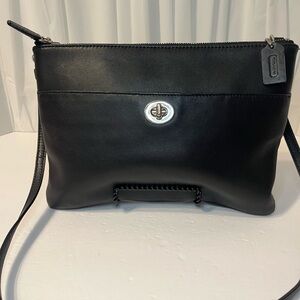 Coach Black Shoulder Bag with Silver Details